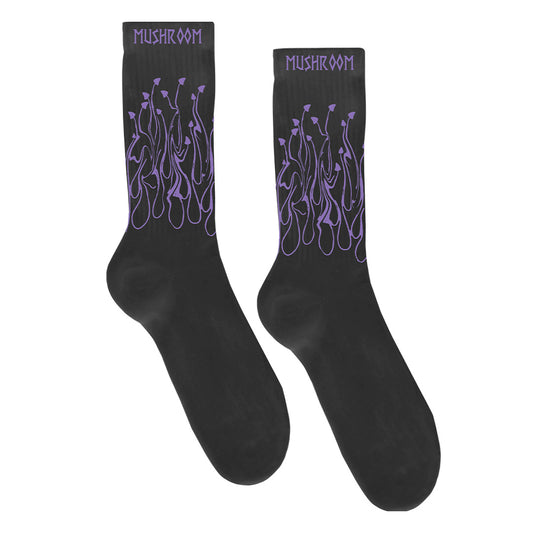 Socks Mushroom Nero/Viola